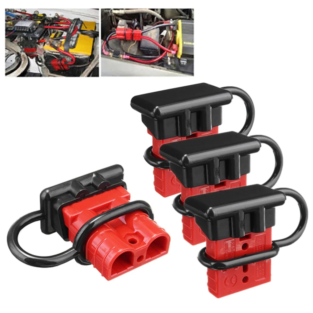 

4PCS/LOT Red Color 600V 50A Battery Trailer Quick Charge Plug Connect Disconnect Tool Electric Winch Wire Harness Connector Tool