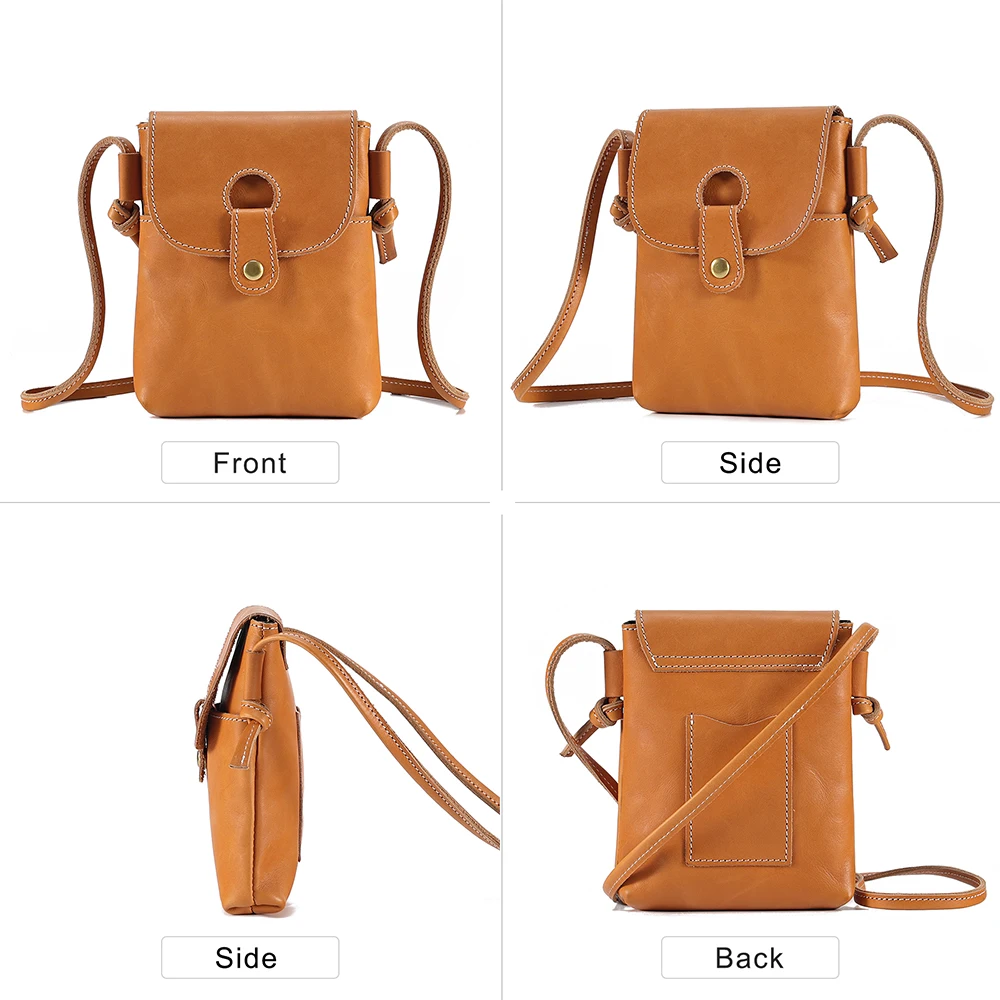 JOYIR Genuine Leather Crossbody Purses for Women Fashion Cell Phone Shoulder Bag Ladies Small Messenger Bag Flap