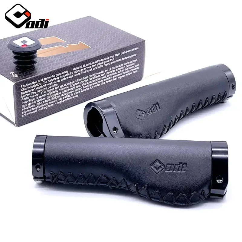 

Винтажные коричневые Грипсы на руль велосипеда, 1 пара, кожаные ретро-Грипсы с замком для велосипеда, аксессуары для горного и дорожного велосипеда