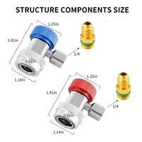 Adaptateurs R134A H/L à raccord rapide pour climatiseur, coupleur rapide en laiton réglable pour fluide frigorigène de climatisation 3