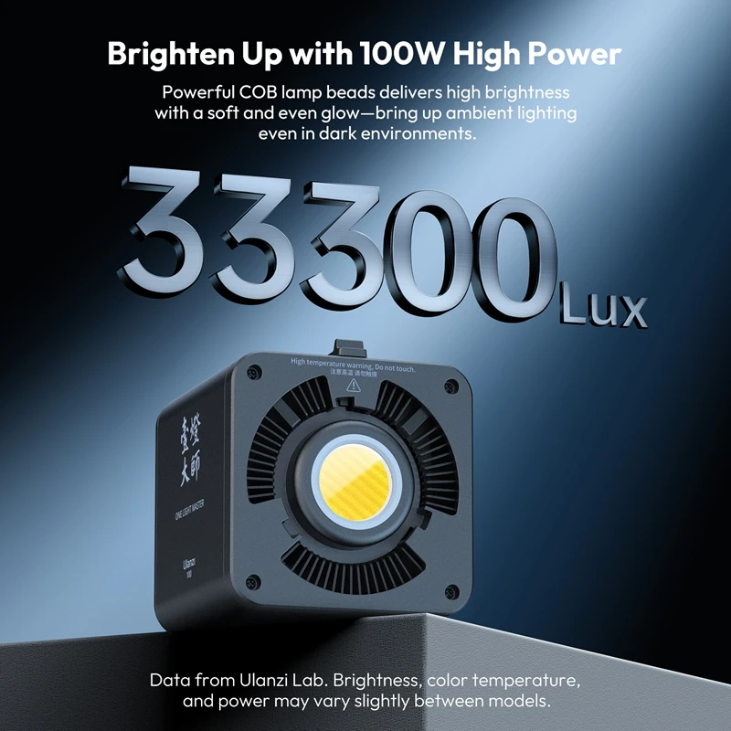 Ulanzi ML100Bi ML100RGB 100W COB Video Light 2700K-6500K Bi-Color 360° RGB CRI 95＋ Photography Studio LED Kit for Live-streaming 2