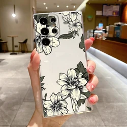 Soft Clear Flower Phone Case - Elegant Floral Design Cover - S22 Plus 5G (B1)