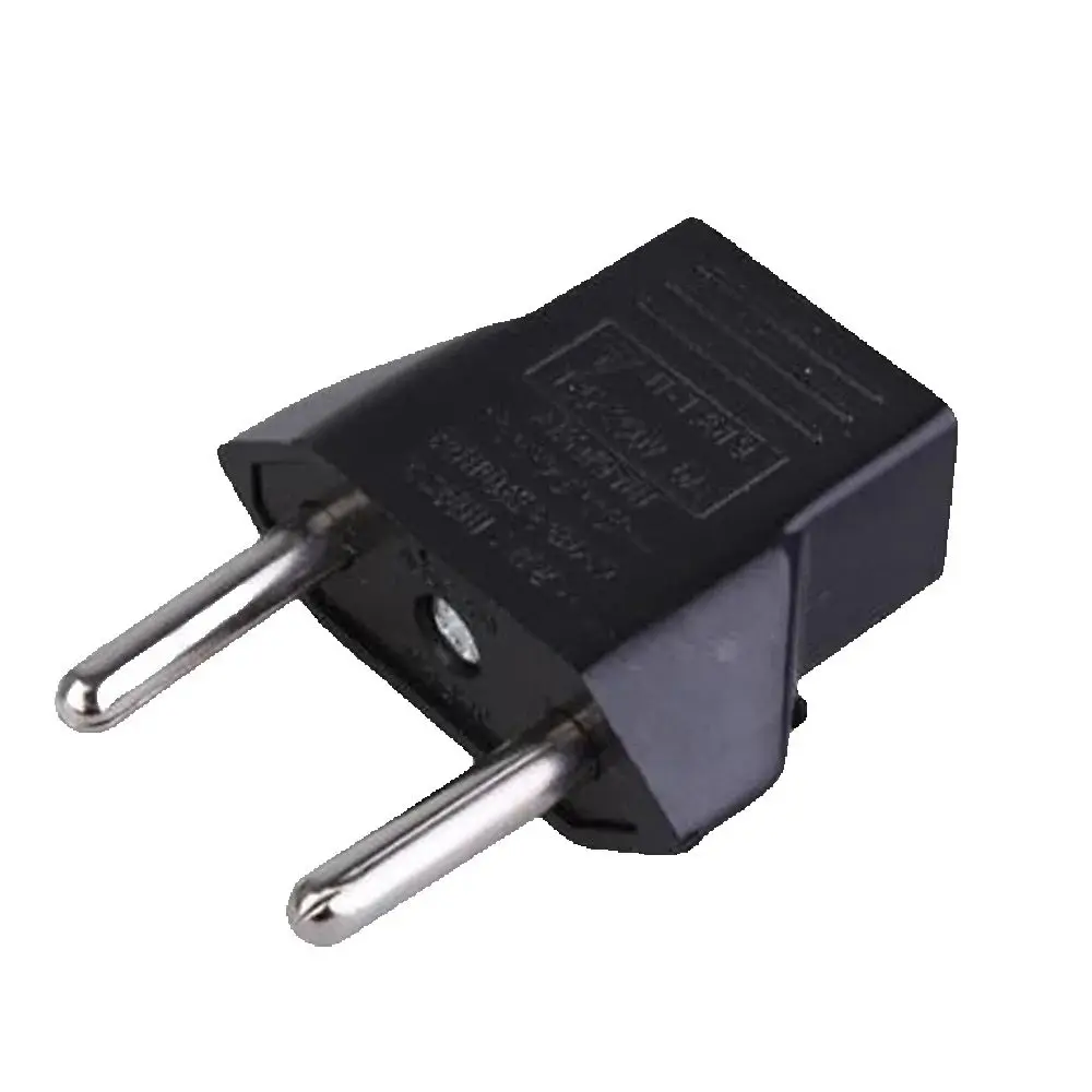 범용 화이트 블랙 유럽 2 핀 컨버터, 125V 250V 6A AC 전력, US-EU 어댑터 플러그, 4.0mm