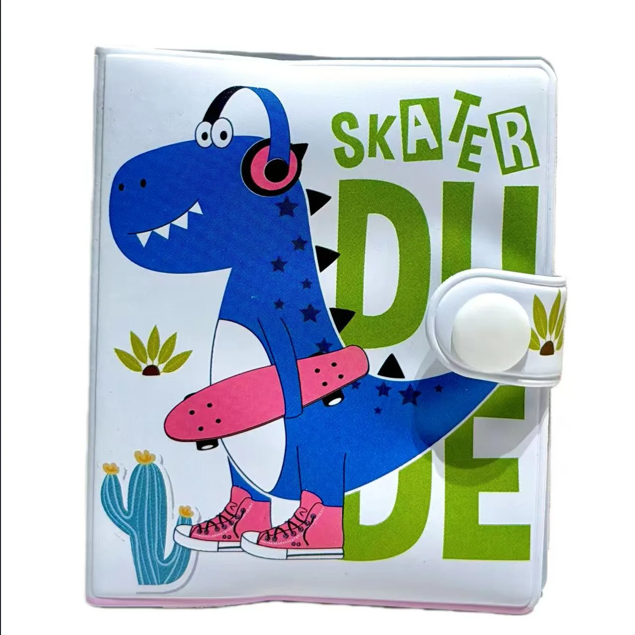 Cute Dinosaur-Themed Spiral-Bound Notebooks - Thick Journals with Simple Design, Available in Various Colors for School or Office Use.