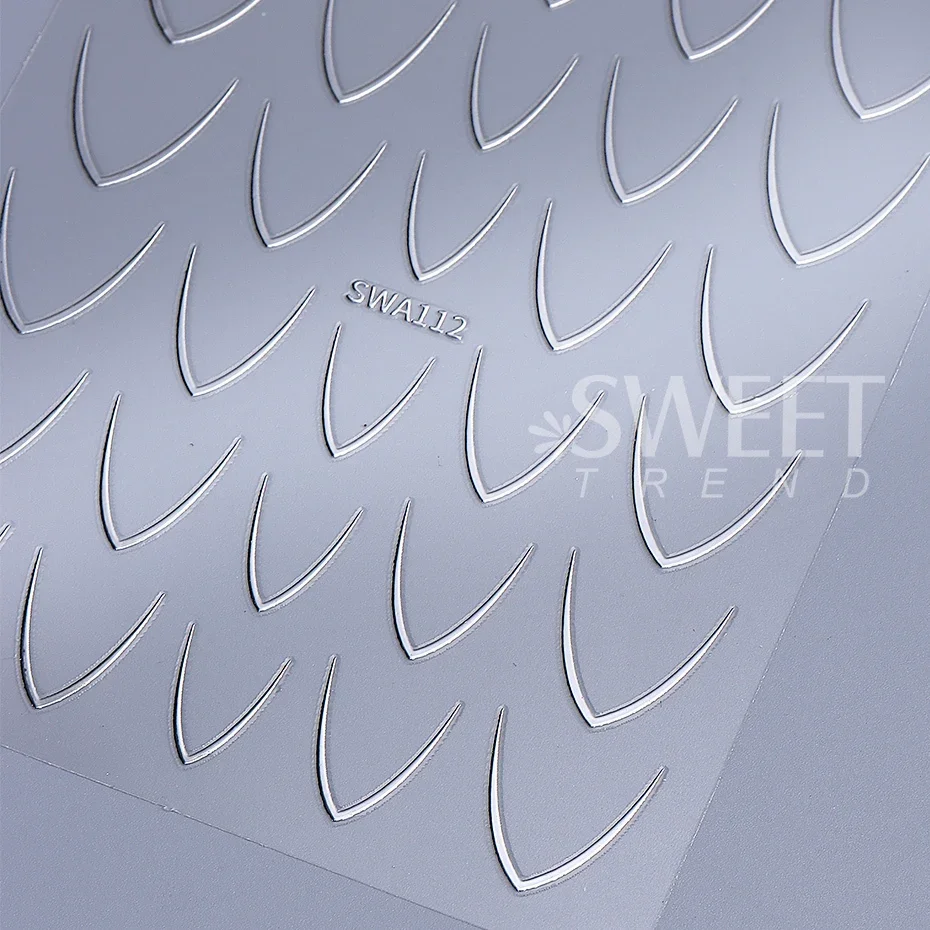 2pcs Gold Silver French Line Nail Stickers V-shaped French Simple Line Charm Foils Arc Design DIY Adhesive Decals Manicure Decor