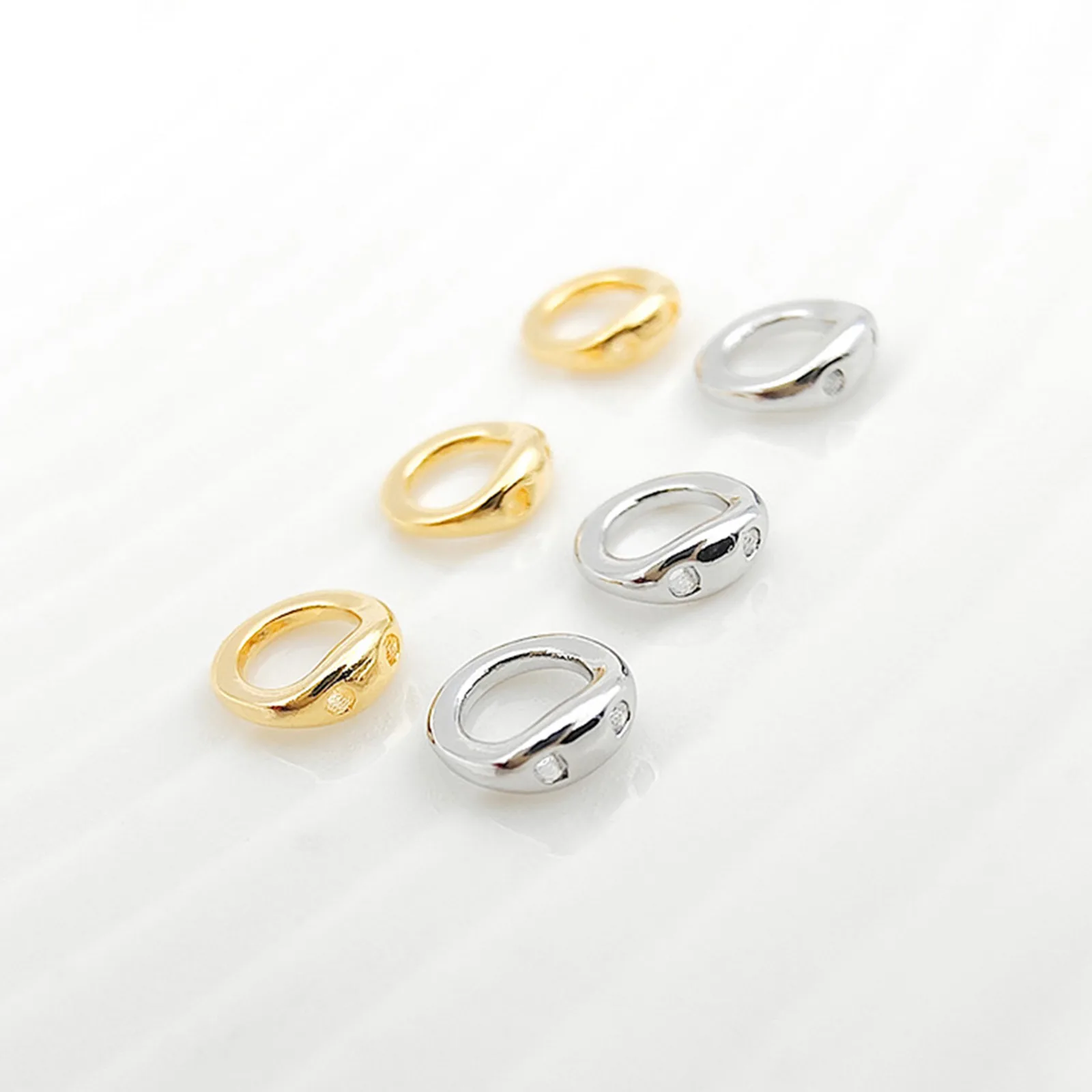 10 Stück/20 Stück Messing-Endperlenspitze, Doppelloch-Verbindungsringe, Endkappen für Halskette, Armband, Schmuckherstellung, Zubehör, 5,5 mm Durchmesser. – Detail 7