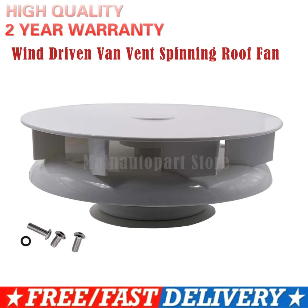 Vento Guidato Van Vent Spinning Roof Fan Low Profile Rotary Dog Horse Air Rotating Roof Vent Per Furgoni Autobus Rotary Roof Vent White