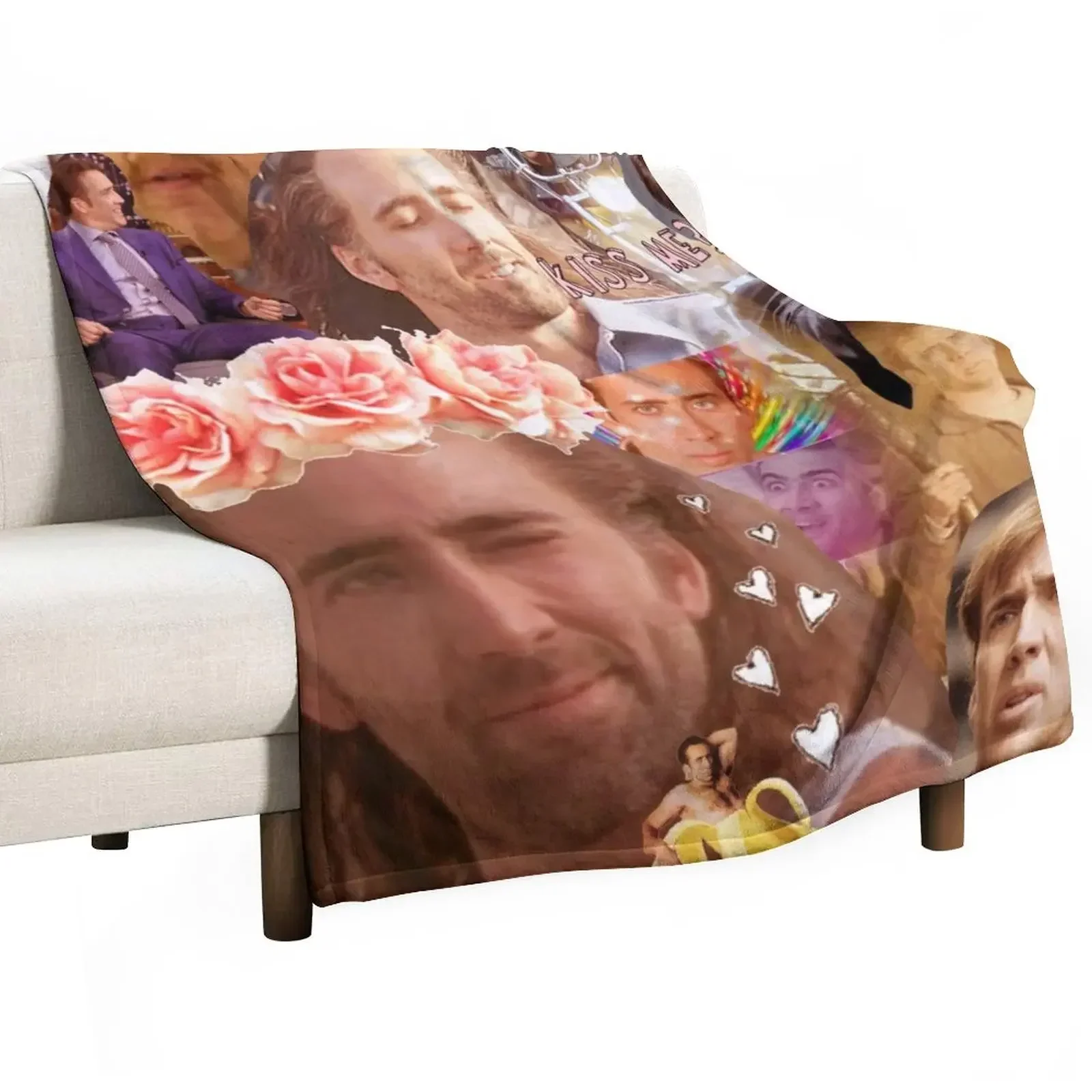 

Nic Cage Collage Throw Blanket Luxury Flannel Blankets