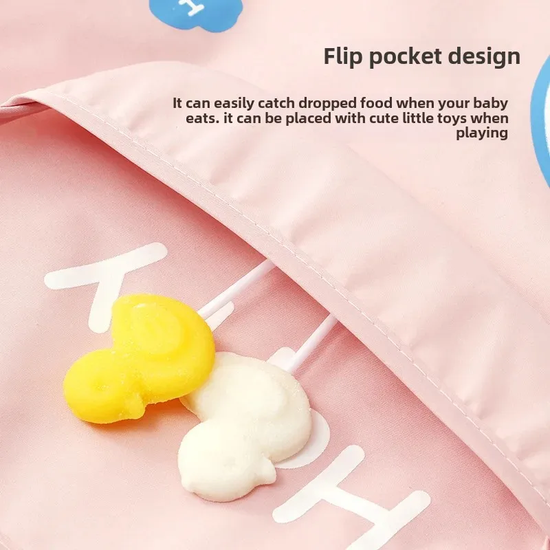 Children's Lightweight Sleeveless Feeding Smock Breathable Waterproof Baby Bibs Toddler Food Shirt Summer Anti-Dirty Neck Warmer