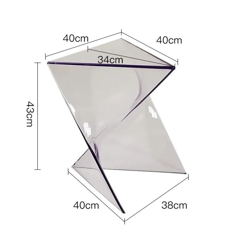 MOMO-mesa auxiliar de acrílico para sofá, mesa de centro geométrica transparente, mesita de noche minimalista, mesa de esquina de diseñador