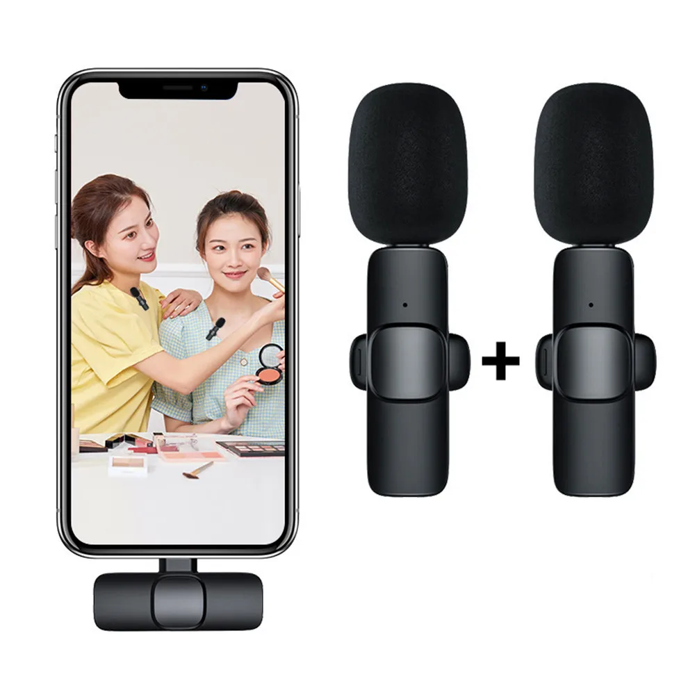 Microfono Lavalier Wireless Registrazione Audio Video Portatile Mini Mic Per Iphone Android Trasmissione Live Gaming Phone Microfonoe