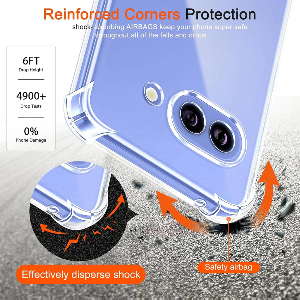 Shockproof Transparent Silicone Soft Case - Ultra Thin Clear Back Cover TPU Shell
