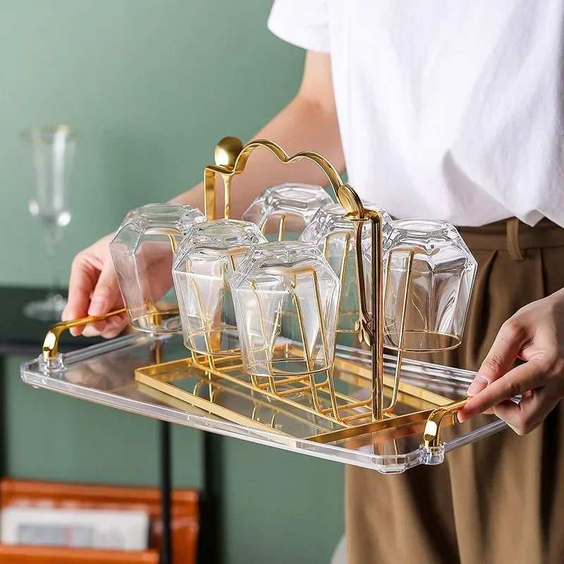 Small Rectangular Plastic Tea Tray Storage Serving Tray Living Room  Household Water Cup Plate for hotel/home - AliExpress