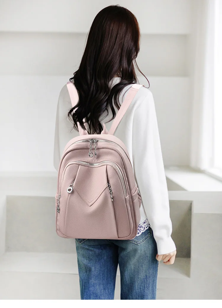 PU-Leder Rucksack-Handtasche für Damen: Diebstahlsicherer Konvertierbarer Weicher Rucksack - Eleganter Damen-Reiserucksack – Detail 16