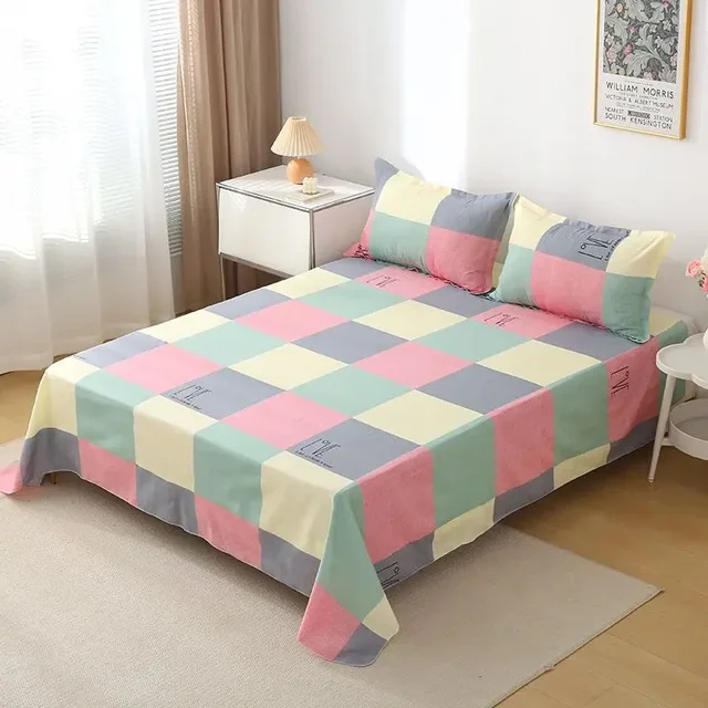 ‌Bohemian Bed Sheet Set - 400TC Mediterranean-Style Cotton with Fade-Resistant Dye for Dorm Essentials 3
