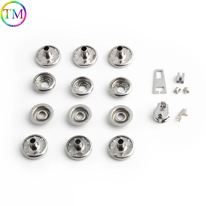 Gold,Silver Stainless Steel Metal Whole Set Of Buttons With Puller For Sewing Handbag Bags Leather Craft Repair Accessories