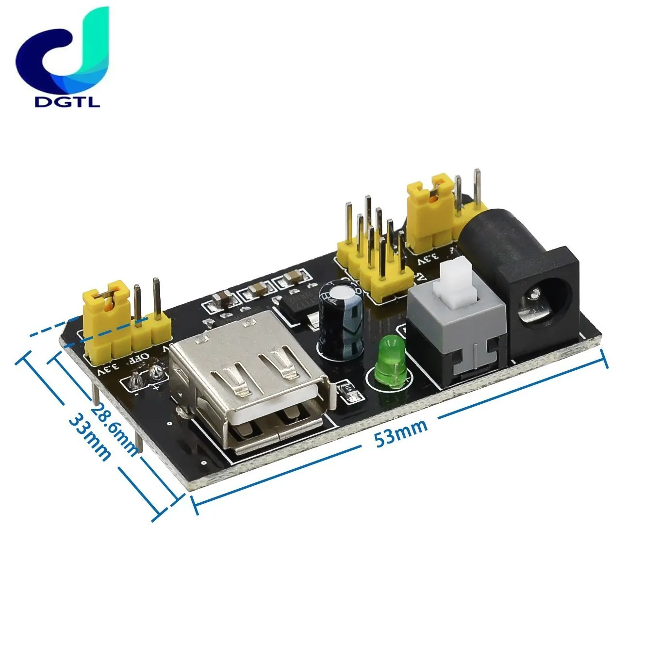 mb-102 브레드보드 전원 공급 장치 모듈/mb102 흰색 브레드보드 전용 전원 모듈 양방향 3.3V 5V MB-102 솔더리스 빵 보드