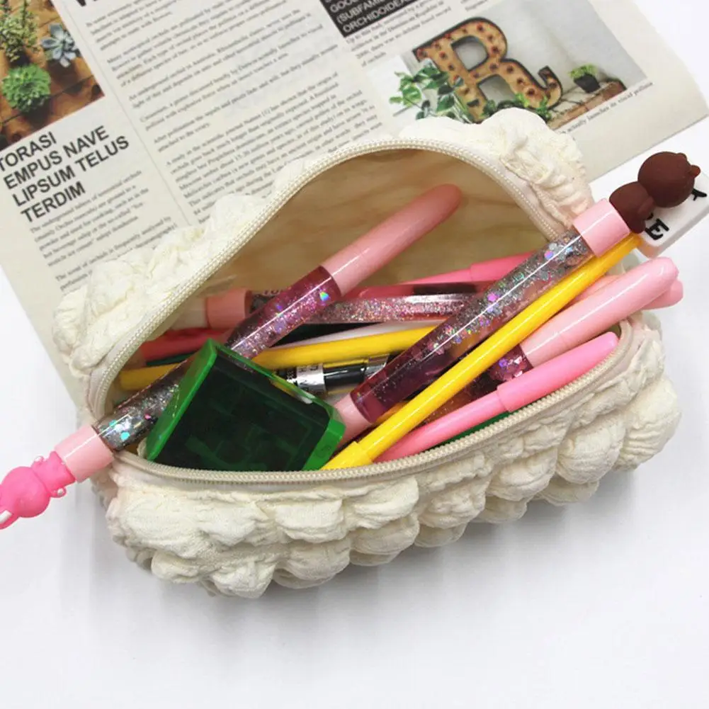 Charming Fufu Puff Pencil Case - Large Capacity Pencil Pouch