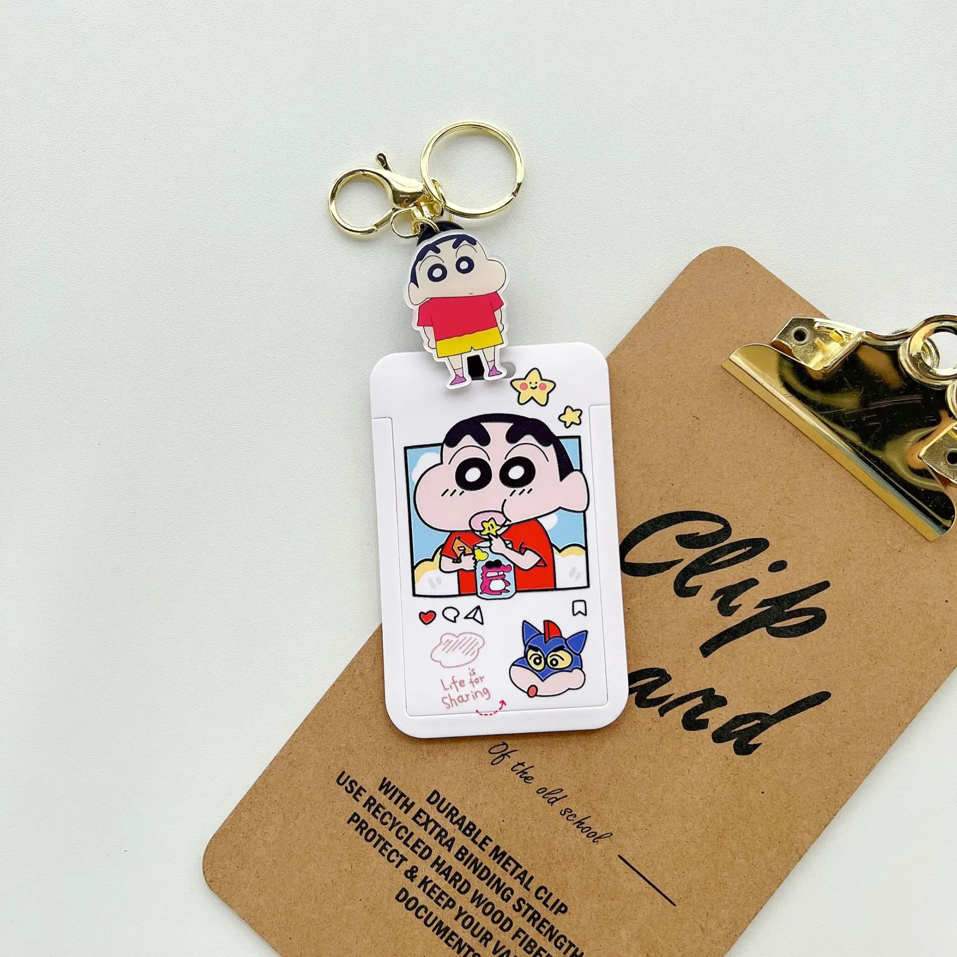 Kawaii Crayon Shin-chan Keychain and Card Holder Accessory