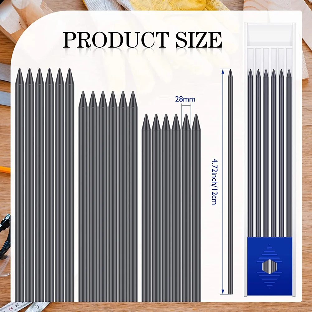 Carpenter Pencil Refills 60Pieces for Woodworking