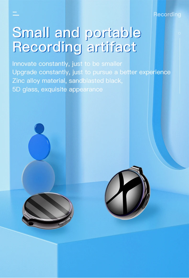 Mini Enregistreur Vocal Caché - 96h D'autonomie, Mémoire 4 Go Ou 8 Go - Activation Vocale - Appareil Discret D'écoute