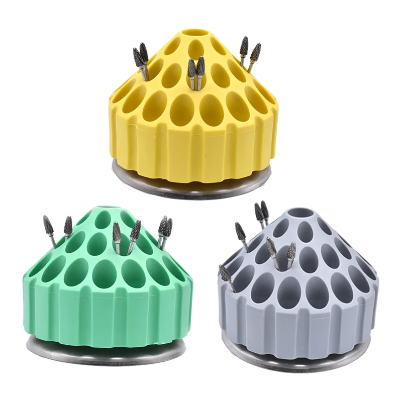 

1pcs Dental Grinding Head Box 360degree Rotating Honeycomb Tips Storage Rack Dentistry Laboratory Rotating Tools