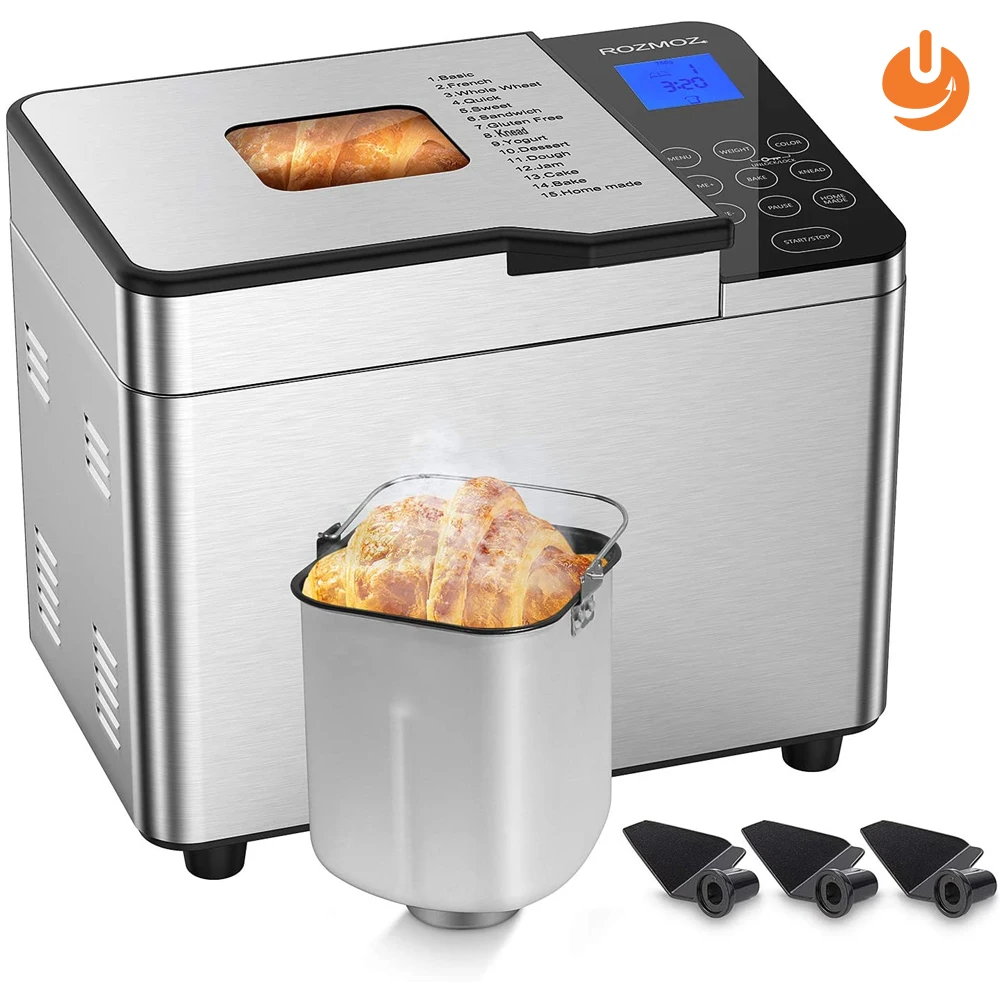 Neretva Bread Maker Machine, 15-in-1 2LB Automatic Breadmaker with