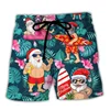 Merry Christmas Santa Claus Men Shorts 3D Print Funny Xmas Unisex Y2k Board Short Pants Summer Hawaii Swimsuit Surf Swim Trunks 1