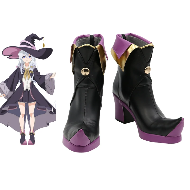 

New Anime Wandering Witch The Journey of Elaina Cosplay Shoes Elaina Shoes PU Leather High Heels
