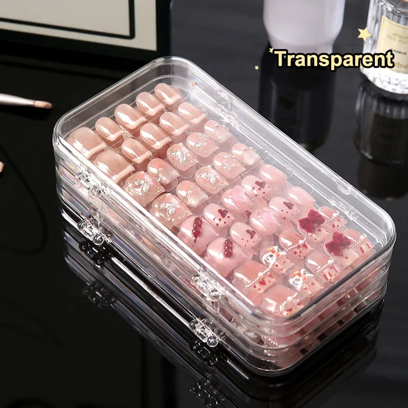 Dreischichtige Nail Art Aufbewahrungsbox, tragbar, dreifach gefaltet, Nail Art Organisation, Display-Box, transparent, staubdicht, Schmuck-Aufbewahrungsbox – Detail 3