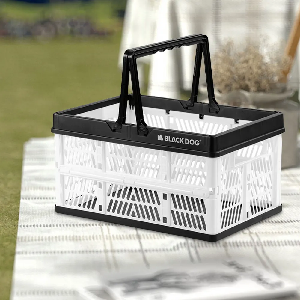 26L Outdoor Storage Basket Large Capacity Folding Storage Basket Camping Snacks Picnic Basket for Camping Travel