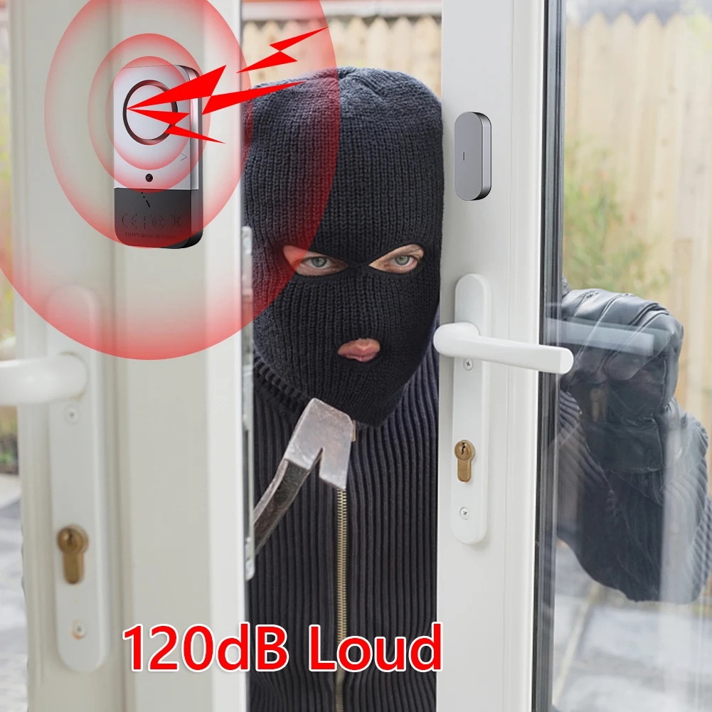 Door Open/Closed Detectors 120dB Loud Door Window Alarm Home Security Protection Sensor Dectector Burglar Alarm Kits