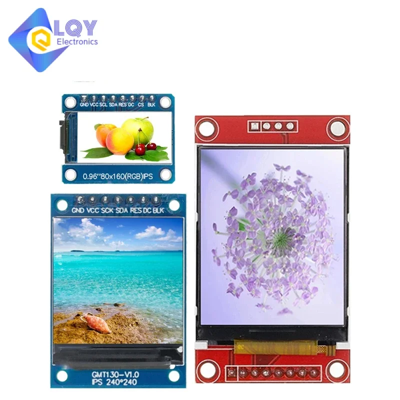 Display Tft Lqy 0.96/1.3/1.44/1.8 Pollici Ips Tn 7P Spi Hd 65K Modulo Lcd A Colori St7789 St7735 Drive Ic 80*160 Per Arduino