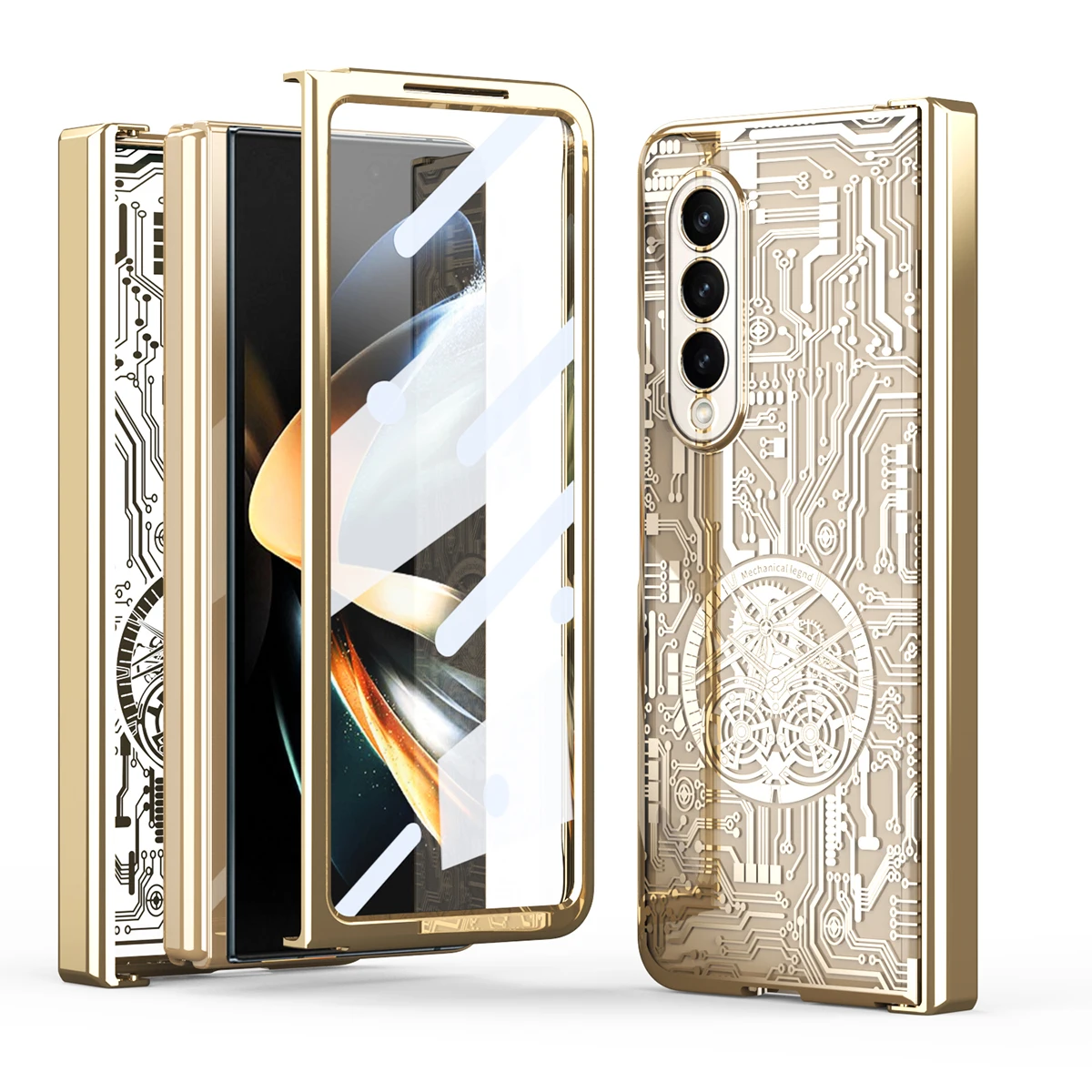 Custodia In Vetro Temperato Antiurto Per Samsung Galaxy Z Fold5 Fold4 Fold3 Fold2 Fold2 Fol4 3 2 Cover Per Telefono A Copertura Totale