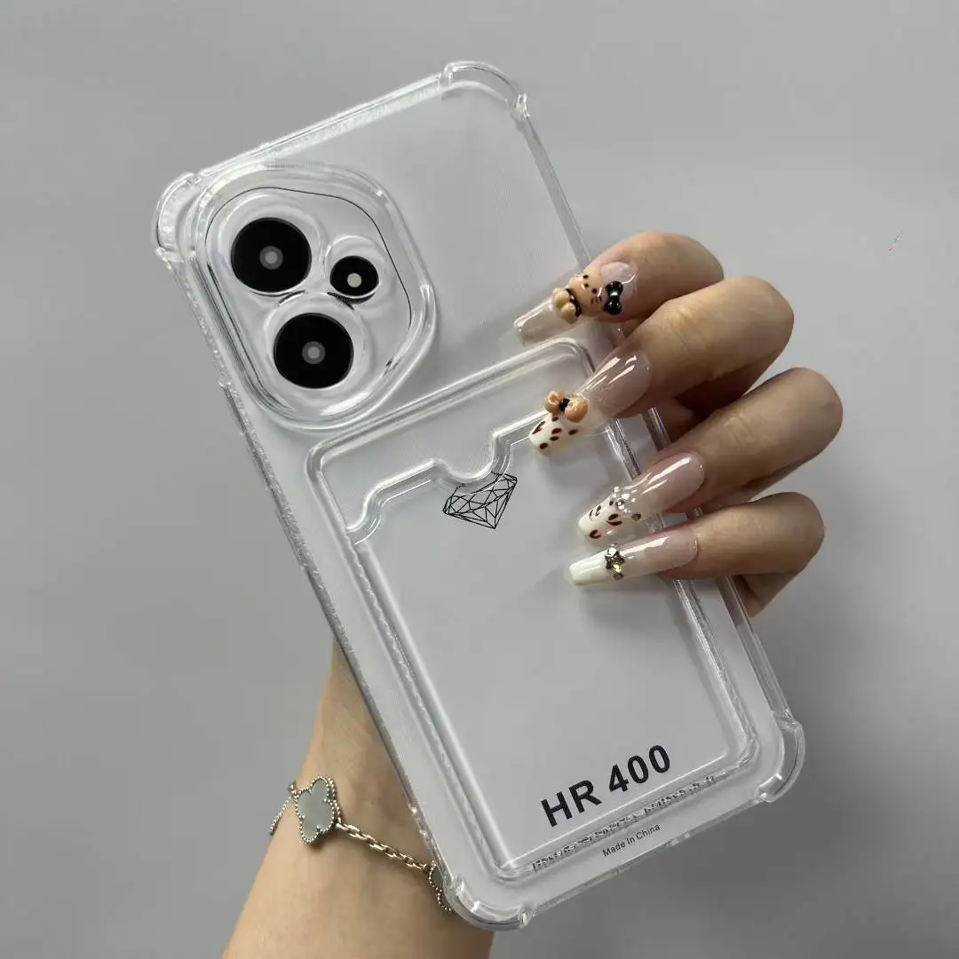 Card Slot Bag Clear Back Cover with Shockproof Design