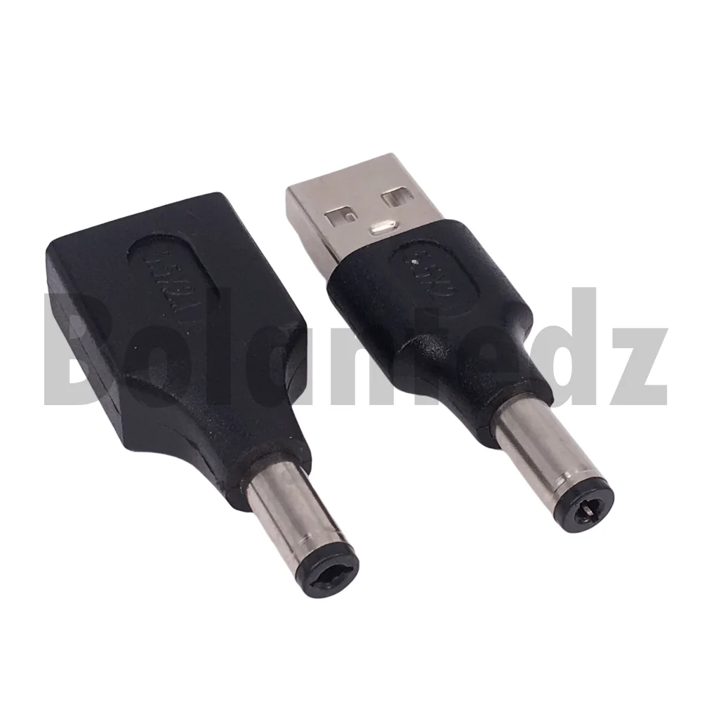 Universal USB to DC Power Adapter Connector - 5.5x2.1mm Jack for Router, Mini Fan, Speaker
