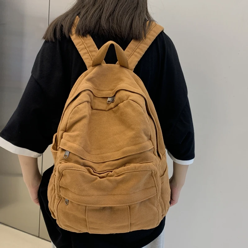 

Новинка 2023, женские крутые холщовые рюкзаки, Женский мягкий простой модный многофункциональный рюкзак для путешествий, для студентов, для покупок, сумки для девочек