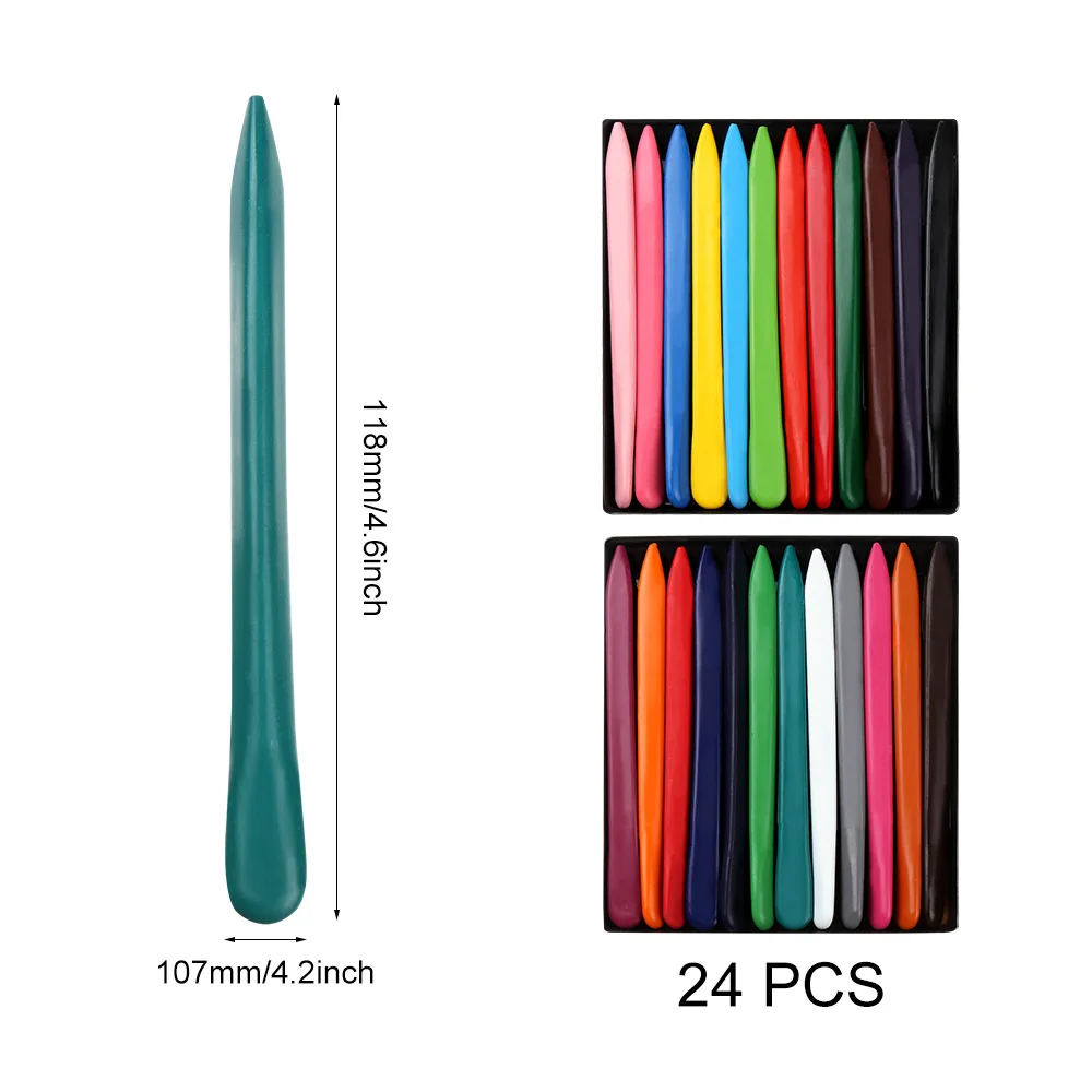 Colored Crayons 6/12/24/36 Colors Non Dirty Hand Washable Triangular Plastic Crayon Student Oil Painting Stick Early Childhood Education Tools