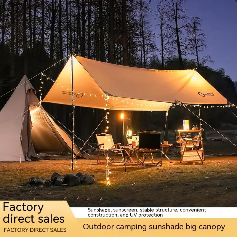 

Outdoor large canopy tent ultra-light rainproof sunscreen canopy field beach awning, camping pergola canopy