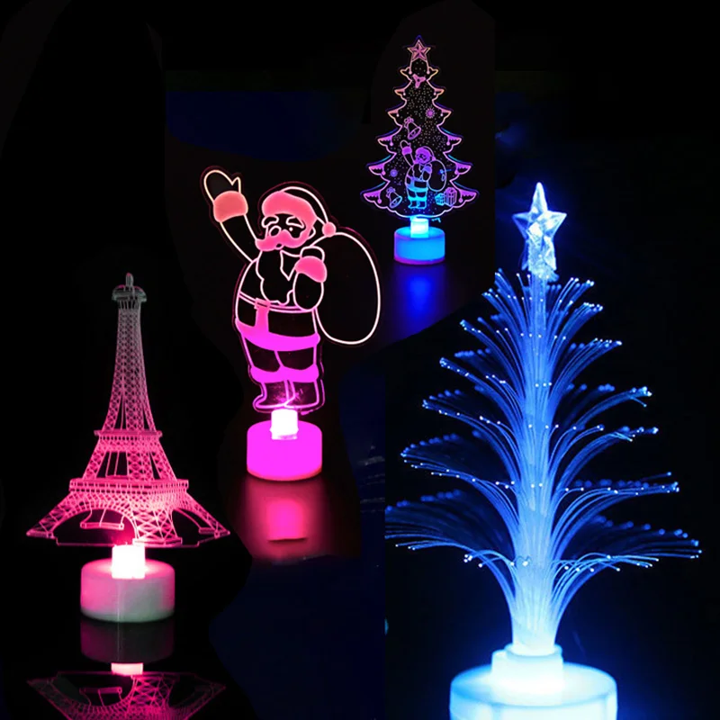 

Mini Xmas Tree/Snowman/Santa Color Changing LED Lamp Home Bar Party lighting DIY Multi-Color Changing LED Christmas Light Decor