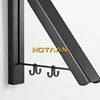 Bathroom Folding Black Laundry Adjustable Drying Rack Retractable Punch Free Balcony Tool Multifunction Clothes Hanger Indoor 4