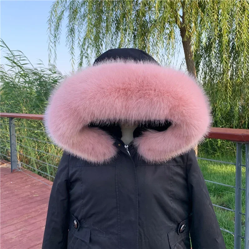 New Faux Fox Fur Collar Winter Women Fake Fur Scarf Shawls for Coat Warmer Decor Furry Hood Trims Parkas Jacket Fur Scarves