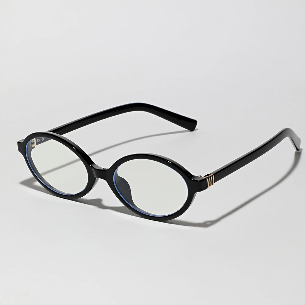 Enhanced Anti-Blue Light Oval Eyeglasses with Replaceable Optical Lenses
