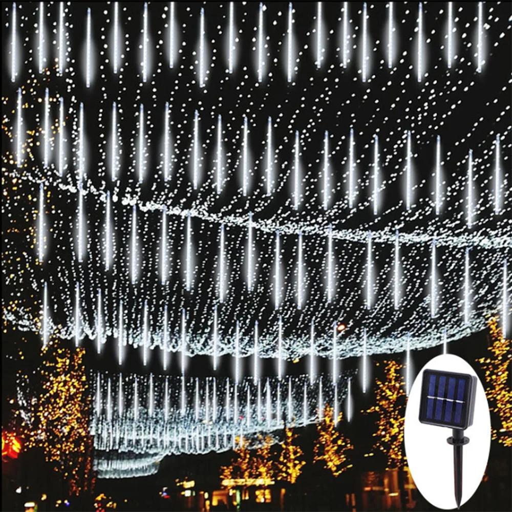 

LED Solar Smart Outdoor Hanging Tree Meteor Shower Light String Christmas Halloween Thanksgiving Restaurant Garden 30CM Light