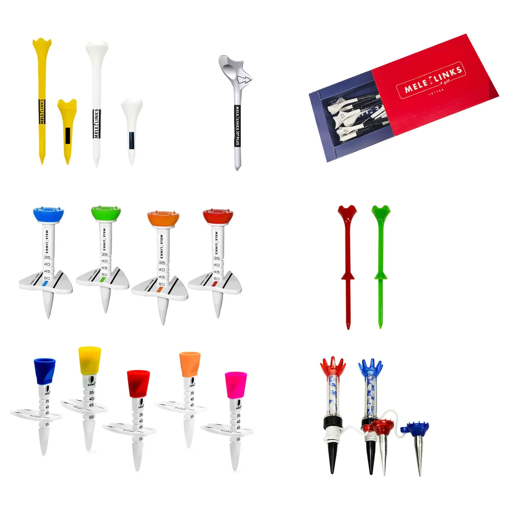 Golf Tees Plastic Golf Training Ball Tee with Package Step Down Ball Holder Tee Durable Golf Gift Training Accessories