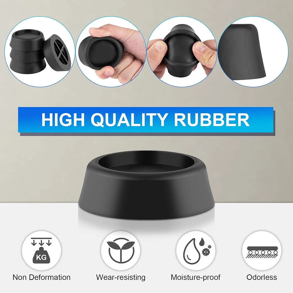 Furniture Anti Vibration Pads Noise-reducing Rubber Feet 4Pcs for Washing Machine Universal Leg Base Mats