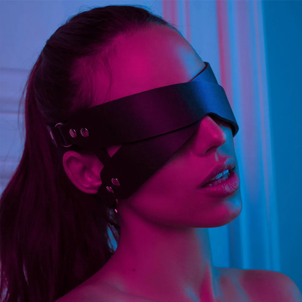 Sex Bondage Toys Bdsm Eye Mask Sex Bondage Adult Game Couples Leather Harness Mask Wearble Costumes For Women Men Cosplay Toys Face Masks Product