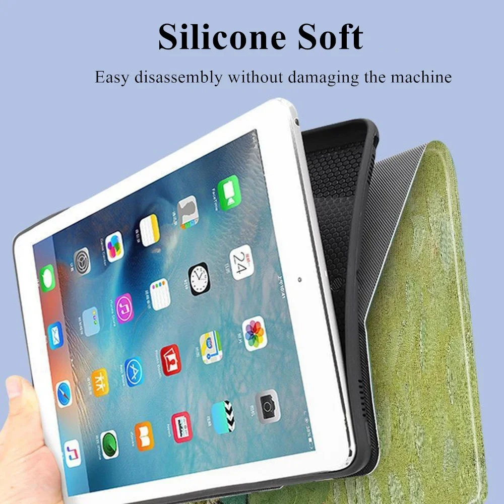 럭셔리 반 고흐 유화 플라워 아트 케이스, iPAD 10 9 8 7 6 5 세대 프로 11 12.9 10.5 에어 5 4 3 2 미니 6 펀다 커버