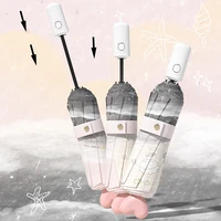 Portable Automatic Folding Umbrella Home Creative Pink Nose Umbrella Cute Cartoon UV Protection Automatic Rain and Sun Umbrella 2
