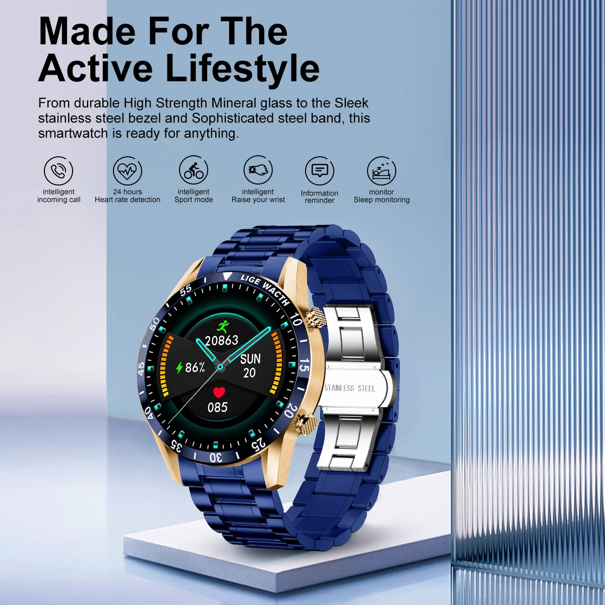 LIGE Smart Watch Men Fashion Full Touch Luxury Bluetooth Call Smart Watches Men Waterproof Sport Fitness Smartwatch For Men 2026
